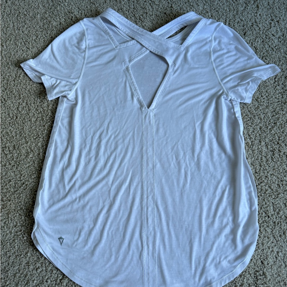 Kids Ivivva White Crisscross Back Top